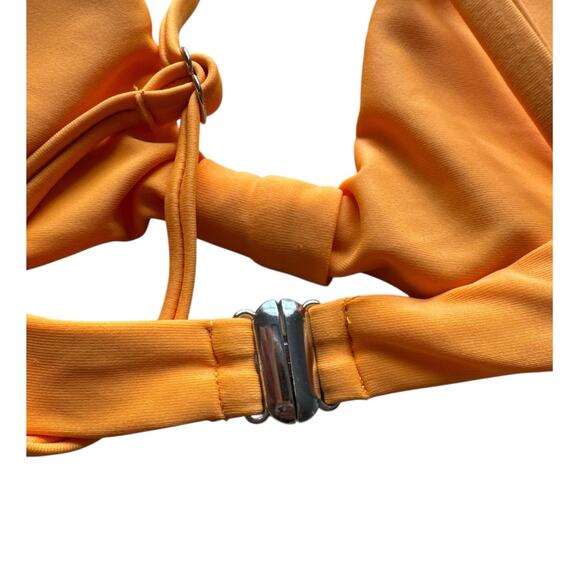 ZAFUL Bikini Set Tie Knot Spaghetti Strap High Cut Orange Swimwear Women's L/8 - Picture 5 of 11